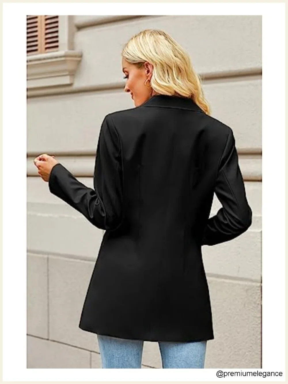 Women's Casual Blazer Jacket Lightweight Work Office Lapel Pockets